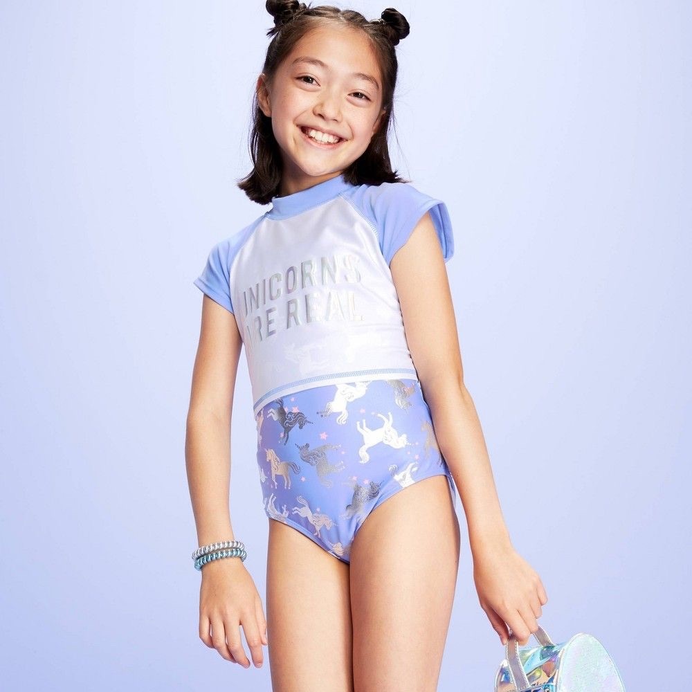 Cat & Jack unicorn girl swimsuit XL 14/16